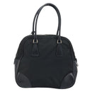 PRADA Hand Bag Nylon Black Silver Auth BAZ141A-2