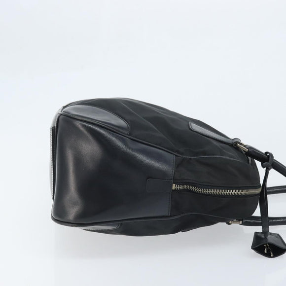 PRADA Hand Bag Nylon Black Silver Auth BAZ141A