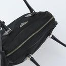 PRADA Hand Bag Nylon Black Silver Auth BAZ141A-6