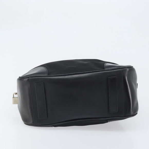 PRADA Hand Bag Nylon Black Silver Auth BAZ141A