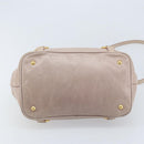 Miu Miu Hand Bag Leather 2way Pink Gold Auth BAZ142M-5