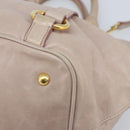Miu Miu Hand Bag Leather 2way Pink Gold Auth BAZ142M-15