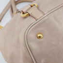 Miu Miu Hand Bag Leather 2way Pink Gold Auth BAZ142M-16