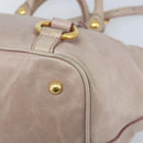 Miu Miu Hand Bag Leather 2way Pink Gold Auth BAZ142M-17