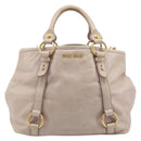Miu Miu Hand Bag Leather 2way Pink Gold Auth BAZ142M-13