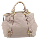 Miu Miu Hand Bag Leather 2way Pink Gold Auth BAZ142M-2