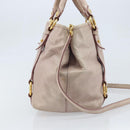 Miu Miu Hand Bag Leather 2way Pink Gold Auth BAZ142M-4