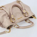 Miu Miu Hand Bag Leather 2way Pink Gold Auth BAZ142M-6