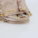 Miu Miu Hand Bag Leather 2way Pink Gold Auth BAZ142M-7