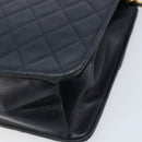 CHANEL Matelassé Chain Schultertasche Lammleder Marine Gold CC Auth BAZ147-15