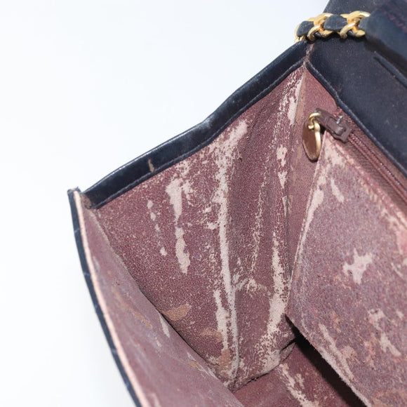 CHANEL Matelassé Chain Schultertasche Lammleder Marine Gold CC Auth BAZ147