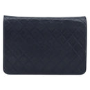 CHANEL Matelassé Chain Schultertasche Lammleder Marine Gold CC Auth BAZ147-2
