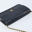 CHANEL Matelassé Chain Schultertasche Lammleder Marine Gold CC Auth BAZ147-6