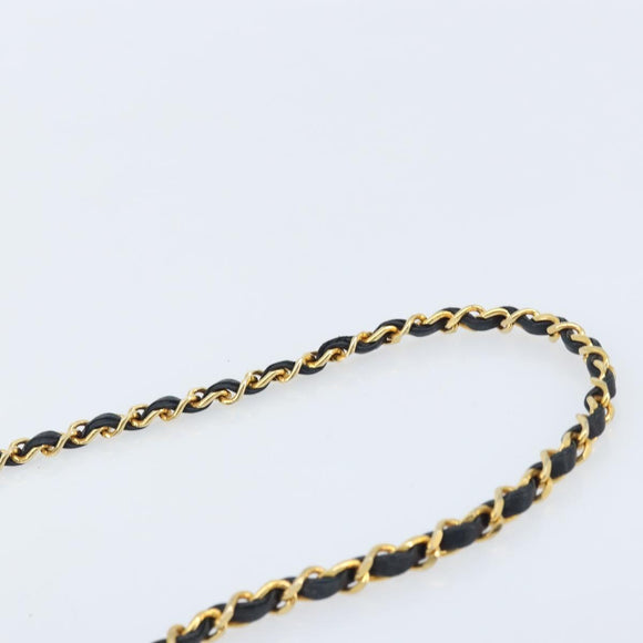 CHANEL Matelassé Chain Schultertasche Lammleder Marine Gold CC Auth BAZ147