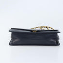 CHANEL Matelassé Chain Schultertasche Lammleder Marine Gold CC Auth BAZ147-5