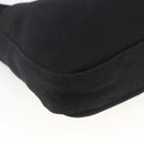 FENDI Mamma Baguette Shoulder Bag Nylon Black Silver Auth BAZ148-14