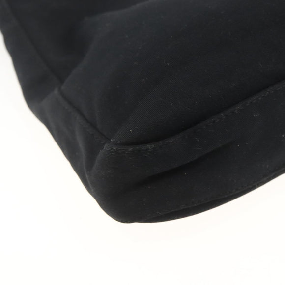 FENDI Mamma Baguette Umhängetasche Nylon Schwarz Silber Auth BAZ148