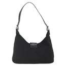 FENDI Mamma Baguette Shoulder Bag Nylon Black Silver Auth BAZ148-2