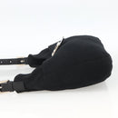 FENDI Mamma Baguette Shoulder Bag Nylon Black Silver Auth BAZ148-3