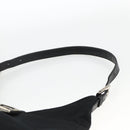 FENDI Mamma Baguette Shoulder Bag Nylon Black Silver Auth BAZ148-8