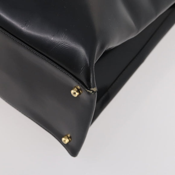 GUCCI Tote Bag Patent leather Black Gold 002 1046 0407 Auth BAZ151