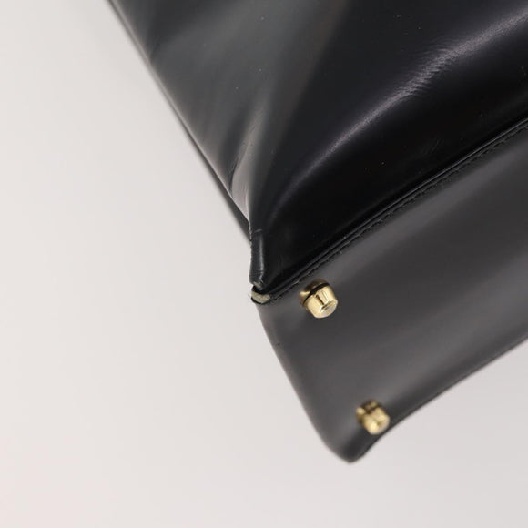 GUCCI Tote Bag Patent leather Black Gold 002 1046 0407 Auth BAZ151