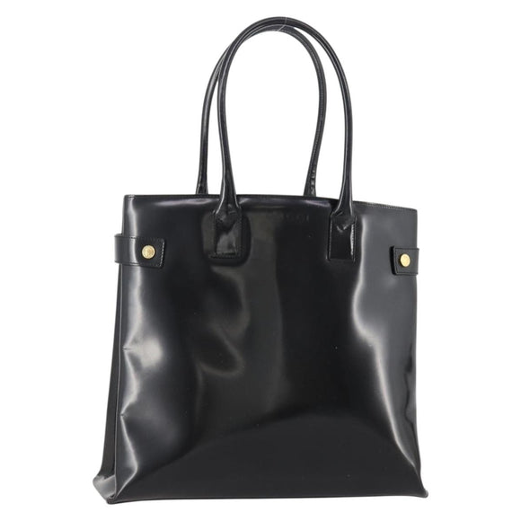 GUCCI Tote Bag Patent leather Black Gold 002 1046 0407 Auth BAZ151