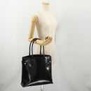GUCCI Tote Bag Patent leather Black Gold 002 1046 0407 Auth BAZ151-23