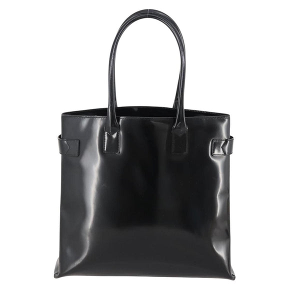 GUCCI Tote Bag Patent leather Black Gold 002 1046 0407 Auth BAZ151