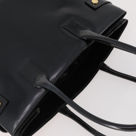 GUCCI Tote Bag Patent leather Black Gold 002 1046 0407 Auth BAZ151
