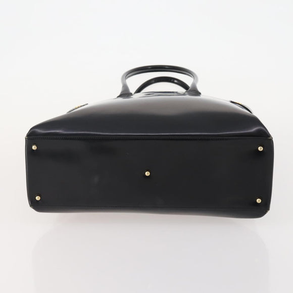 GUCCI Tote Bag Patent leather Black Gold 002 1046 0407 Auth BAZ151