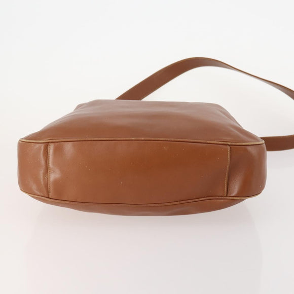 GUCCI Bamboo Shoulder Bag Leather 2way Brown Gold Auth BAZ155
