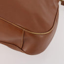 GUCCI Bamboo Shoulder Bag Leather 2way Brown Gold Auth BAZ155-16
