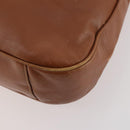 GUCCI Bamboo Shoulder Bag Leather 2way Brown Gold Auth BAZ155-18