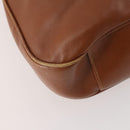 GUCCI Bamboo Shoulder Bag Leather 2way Brown Gold Auth BAZ155-9