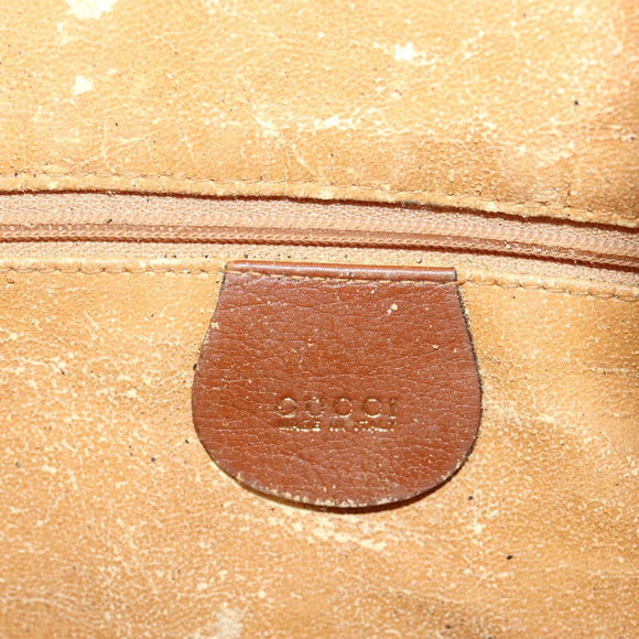 GUCCI Bamboo Shoulder Bag Leather 2way Brown Gold Auth BAZ155