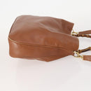 GUCCI Bamboo Shoulder Bag Leather 2way Brown Gold Auth BAZ155-3