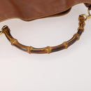 GUCCI Bamboo Shoulder Bag Leather 2way Brown Gold Auth BAZ155-8