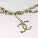 CHANEL Matelasse Drawstring Chain Shoulder Bag Leather Beige Gold CC Auth BAZ157-9