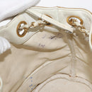 CHANEL Matelasse Drawstring Chain Shoulder Bag Leather Beige Gold CC Auth BAZ157-11