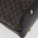 CELINE Macadam Canvas Shoulder Bag PVC Leather Black Gold Auth BAZ159A-14