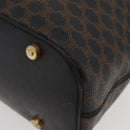 CELINE Macadam Canvas Shoulder Bag PVC Leather Black Gold Auth BAZ159A-15