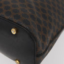 CELINE Macadam Canvas Shoulder Bag PVC Leather Black Gold Auth BAZ159A-9