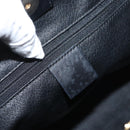 CELINE Macadam Canvas Shoulder Bag PVC Leather Black Gold Auth BAZ159A-17