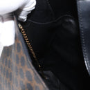 CELINE Macadam Canvas Shoulder Bag PVC Leather Black Gold Auth BAZ159A-19