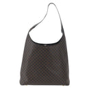 CELINE Macadam Canvas Shoulder Bag PVC Leather Black Gold Auth BAZ159A-13