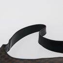 CELINE Macadam Canvas Shoulder Bag PVC Leather Black Gold Auth BAZ159A-8