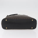 CELINE Macadam Canvas Shoulder Bag PVC Leather Black Gold Auth BAZ159A-5