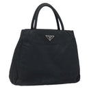 PRADA Hand Bag Nylon Black Silver Auth BAZ160-1