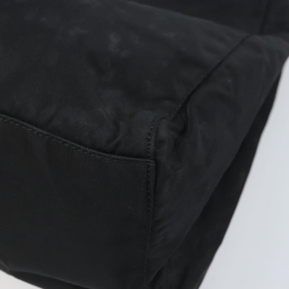 PRADA Hand Bag Nylon Black Silver Auth BAZ160